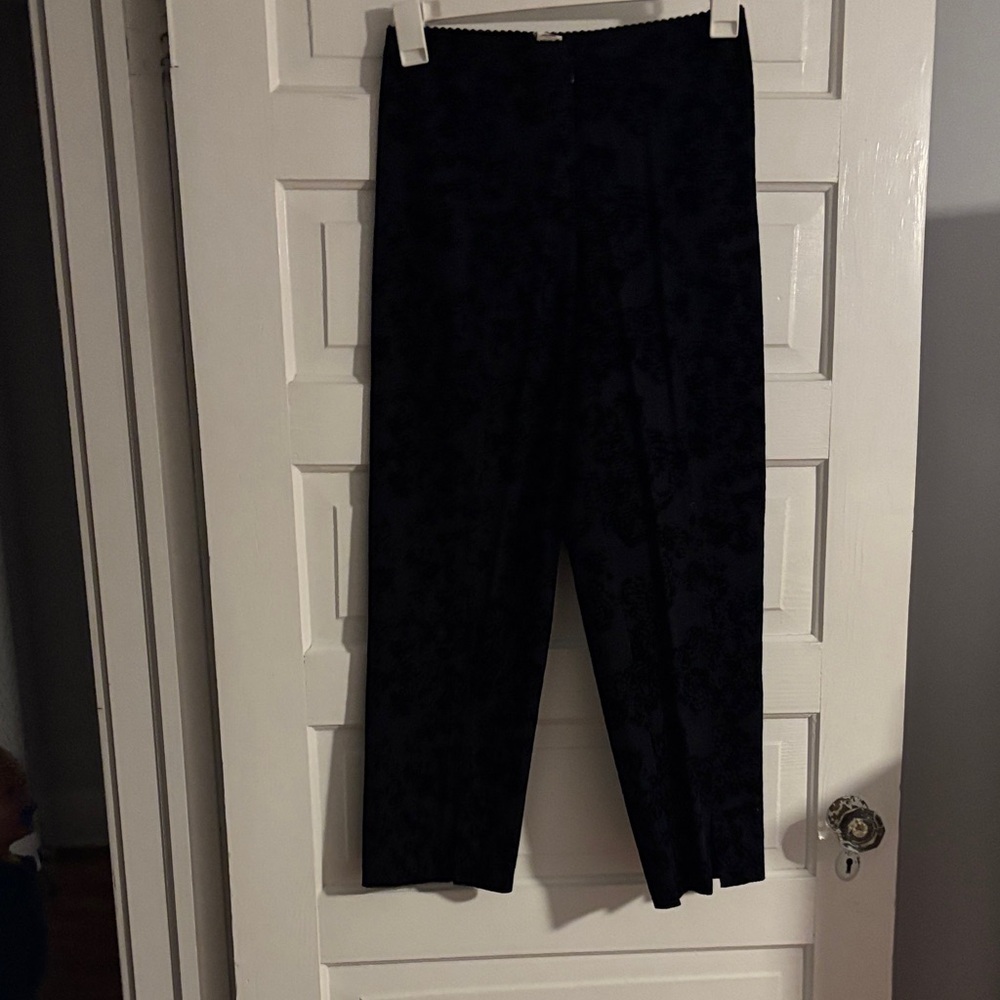 Lace Velvet Design Black Pants